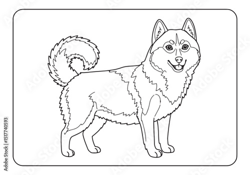 Captivating Siberian Husky Coloring Page for Creative Kids and A