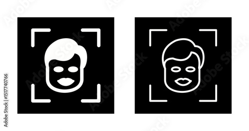Facial Recognition Vector Icon