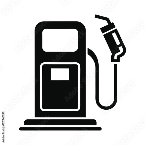 Gas station fuel pump icon black silhouette