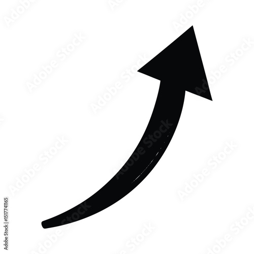 Black curved arrow pointing upwards