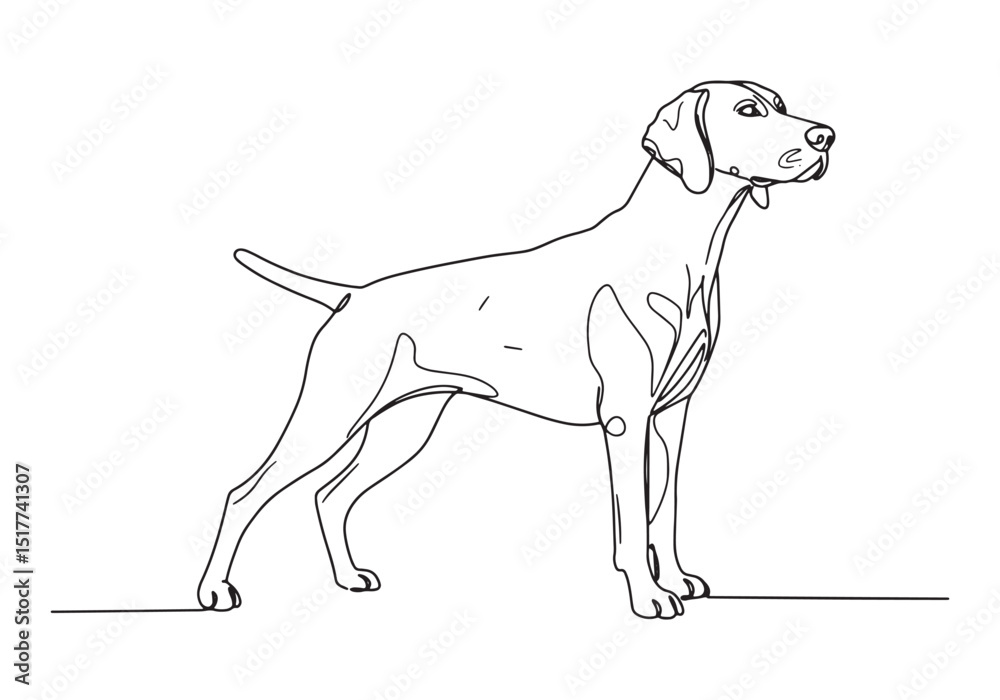 Obraz premium Elegant german shorthaired pointer depicted in a minimalist onel