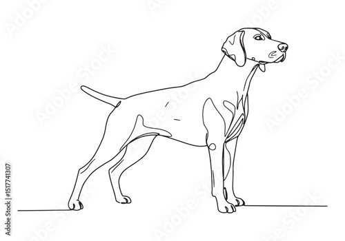 Elegant german shorthaired pointer depicted in a minimalist onel