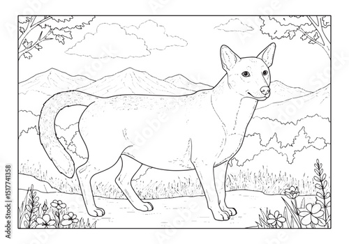 Russian Blue Cat Coloring Page for Kids and Adults Relaxation wi