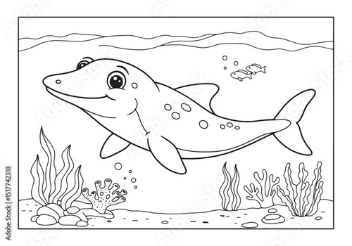 Ichthyosaur coloring page, An engaging underwater adventure for