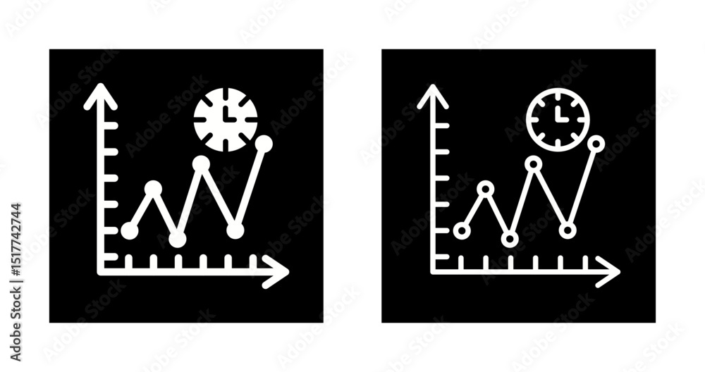 Obraz premium Time Series Analysis Vector Icon