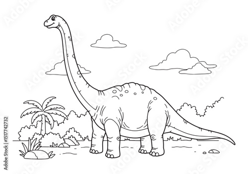 Brachiosaurus Dinosaur Coloring Page, A Fun and Educational Acti