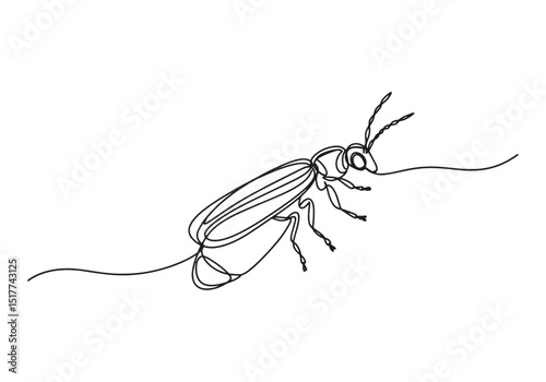 Elegant firefly illustration crafted with a single continuous li