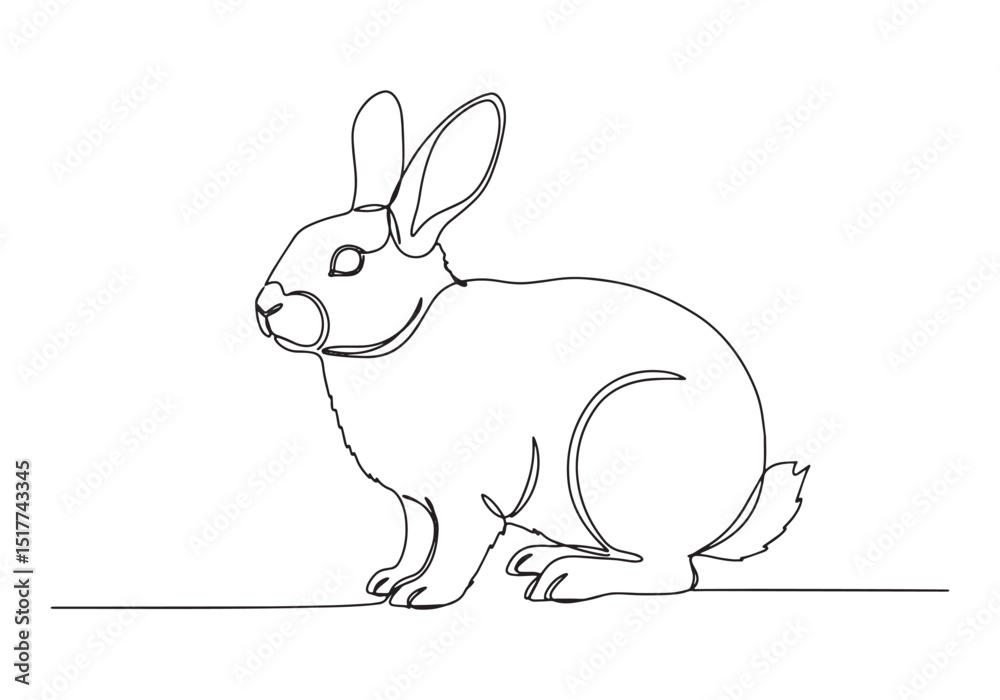 Obraz premium Elegant new zealand rabbit illustration in a minimalist style dr
