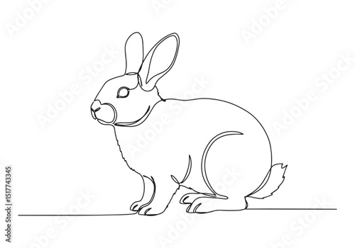 Elegant new zealand rabbit illustration in a minimalist style dr