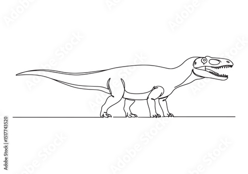 Prionosuchus anima illustration created in continuous line drawi