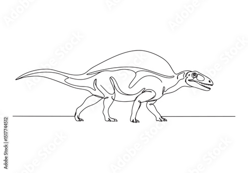 Elegant Spinosaurus Depicted in a Single Continuous Line Drawing
