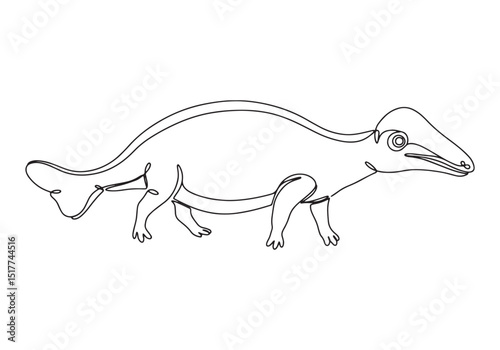 Elegant stephanotypus in continuous line drawing illustration 13