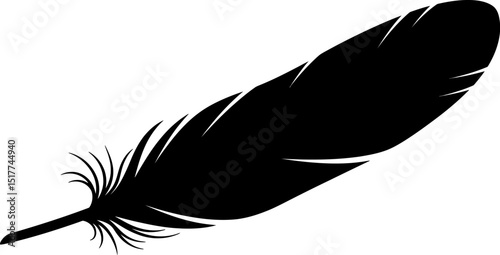 Fluffy feathers flying plume quills silhouettes design editable background