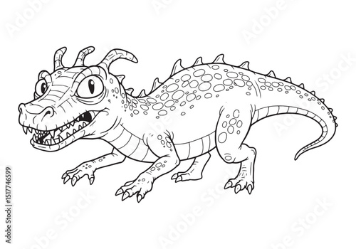 Chupacabra Creature Reptilian Monster in Black and White Colorin