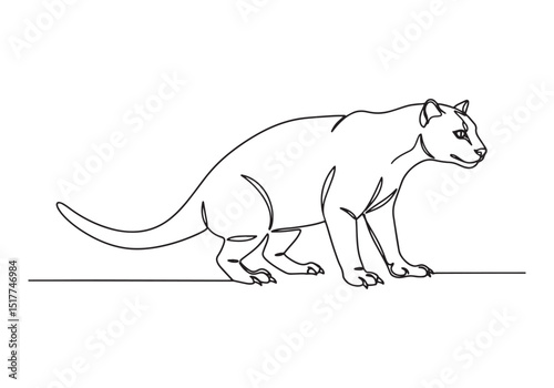 Captivating Taipan Illustration, Continuous Line Art in Black an