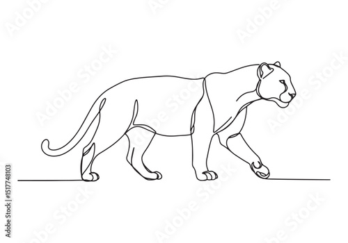 Elegant panther continuous line drawing showcasing minimalism an