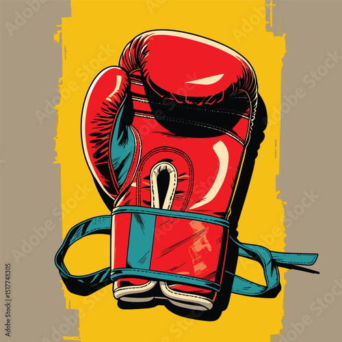 boxing gloves vector art comic style for graphic design