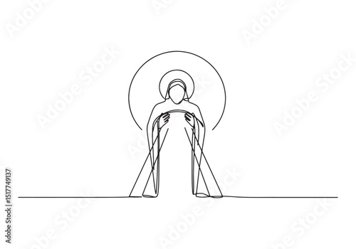 Resurrection Concept, Abstract Line Art Depiction of Spiritual R