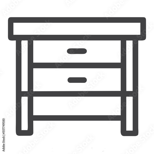 Side table with drawers icon for living room furniture websites, interior design blogs, bedroom organization platforms, home decor guides and accent furniture catalogs