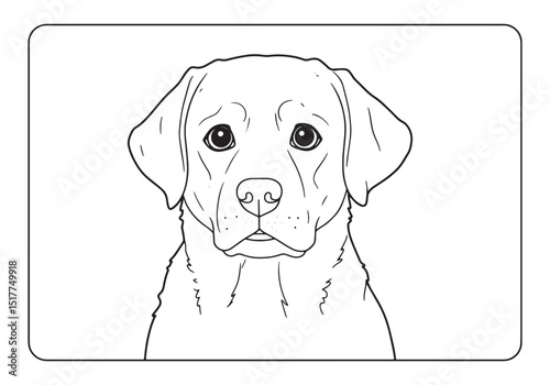 Elegant continuous line drawing of a Labrador Retriever portrait
