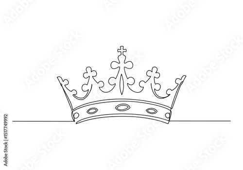 Elegant pope tiara illustration crafted with a continuous single
