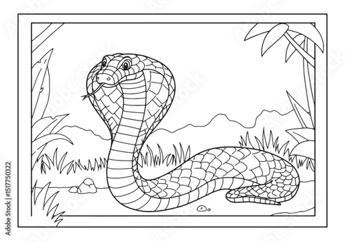 Detailed Mamba Snake Coloring Page for Creative Fun and Relaxati