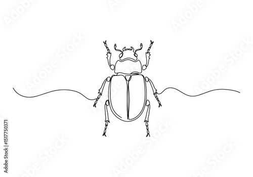 Elegant continuous line drawing of a beetle showcasing minimalis