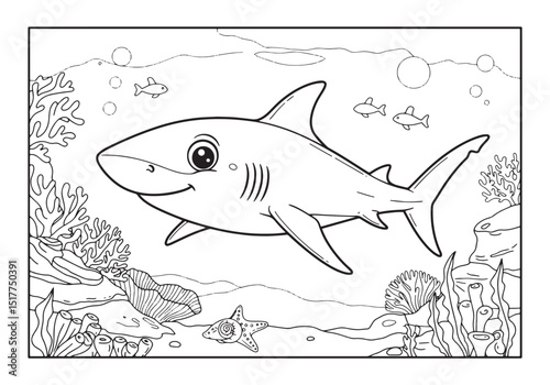 Delightful Angelshark Coloring Page for Kids, An Underwater Adve