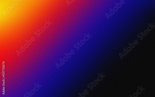 Red yellow blue color gradient background with texture noise and blur effect