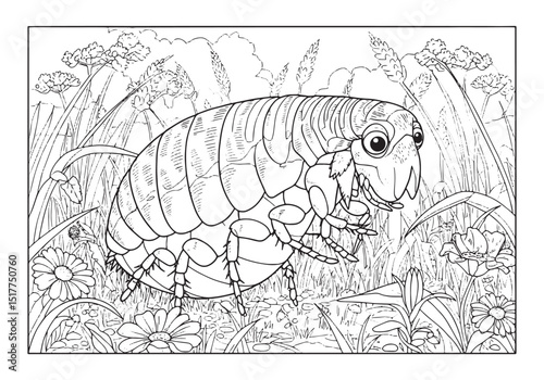 Detailed Flea Coloring Page for Educational and Creative Activit