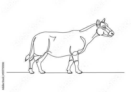 Elegant Heterologous Animal Depicted in a Continuous Line Drawin