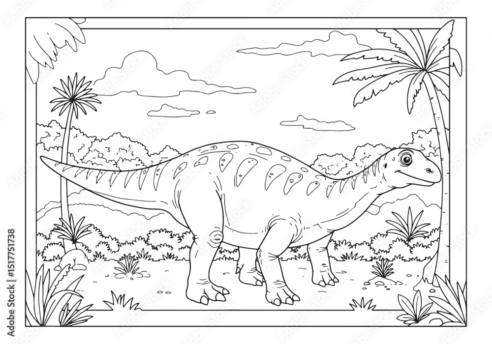 custom made wallpaper toronto digitalScutosaurus in a Prehistoric Landscape Coloring Page for Childre