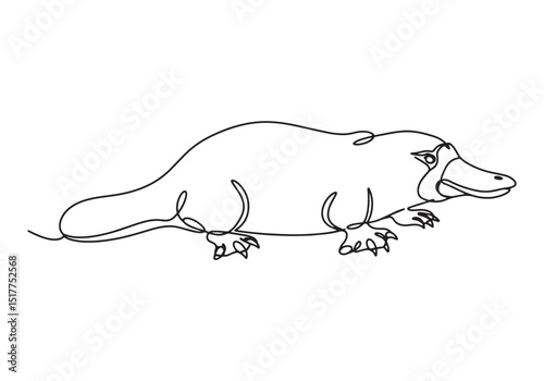 Elegant platypus continuous line drawing, representing simplicit
