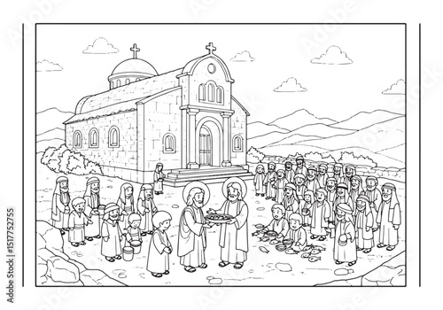 The Church of the Mu, a Biblical Illustration for Children's Col