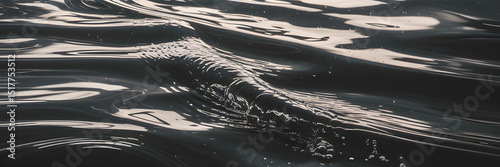 Black and White Abstract Water Ripples with High Contrast Light Patterns

