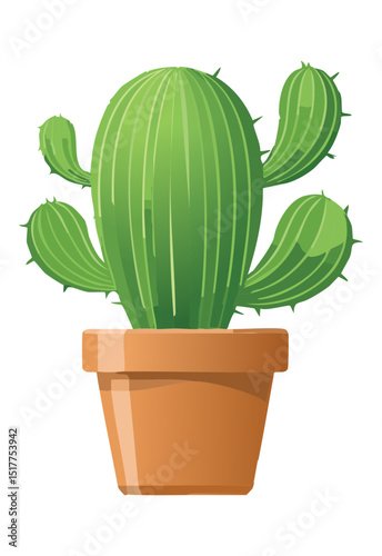 Tall Green Columnar Cactus Pot