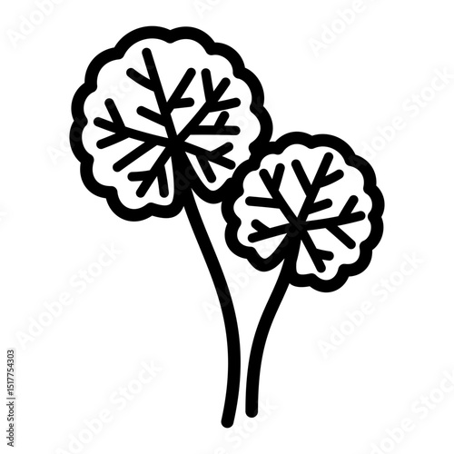 icon or vector illustration of centella asiatica or cica plant leaves