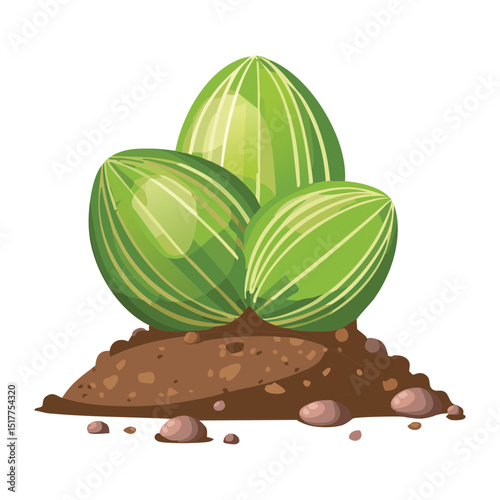 Oval Green Succulent Plant on Soil