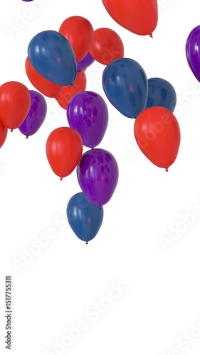 ballons d'hélium s'élevant vers le ciel - rendu 3D
