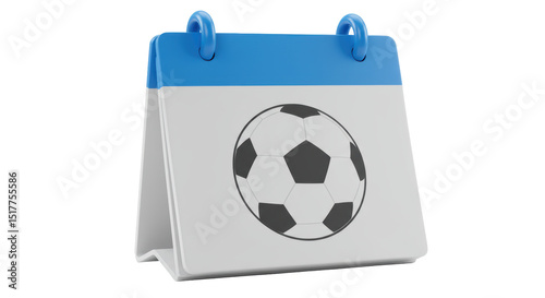 Isolated Calendar with Soccer Ball Icon