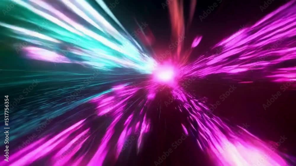 Glitch transition animation, digital distortion effect in vibrant colors for tech and creative projects