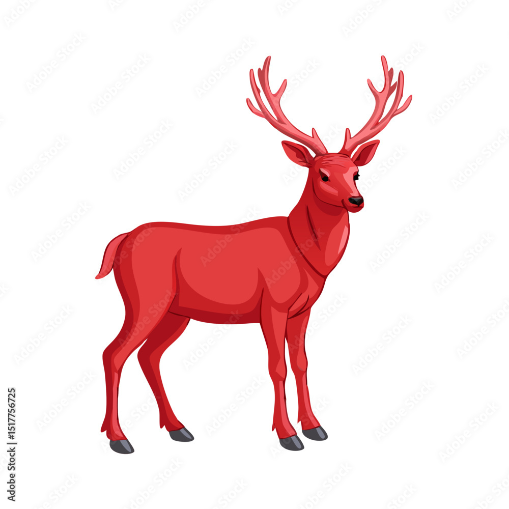 Obraz premium red deer vector illustration