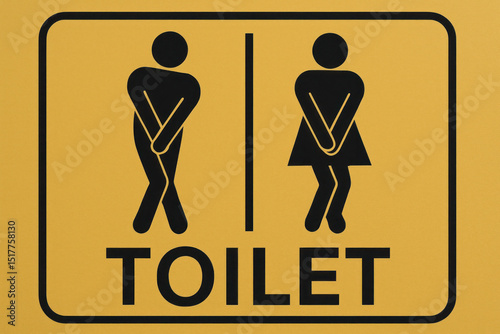 Toilet sign with man and woman figures.