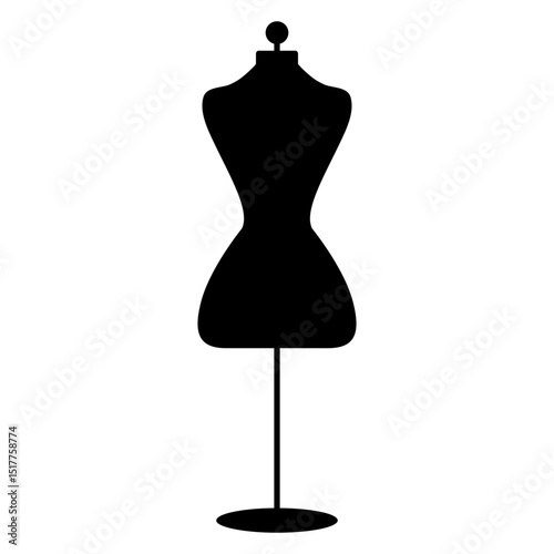 Silueta de maniquí para sastrería o taller de diseño de moda. Equipos de costura, afición al diseño de ropa.