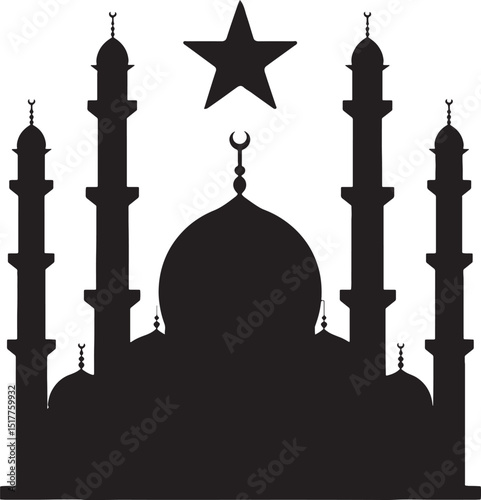 silhouette of mosque
