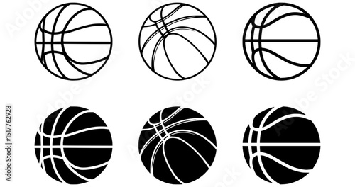 set of basketball vector