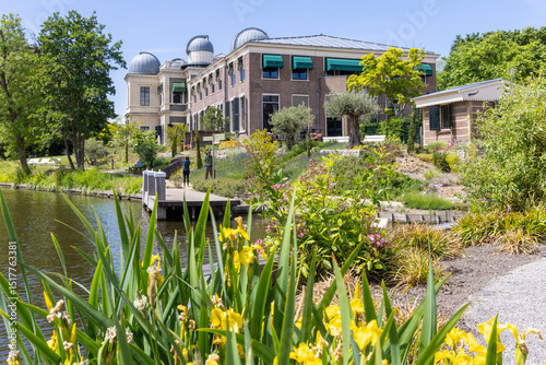 Historic Observatory, museum and cafe in in Hortus botanicus in Leiden The Netherlands