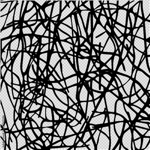 Abstract scribble of chaotic black lines on white background, symbolizing mental overwhelm, indecision, and internal conflict when clarity is hard to find. Raw expression of confusion and emotion.