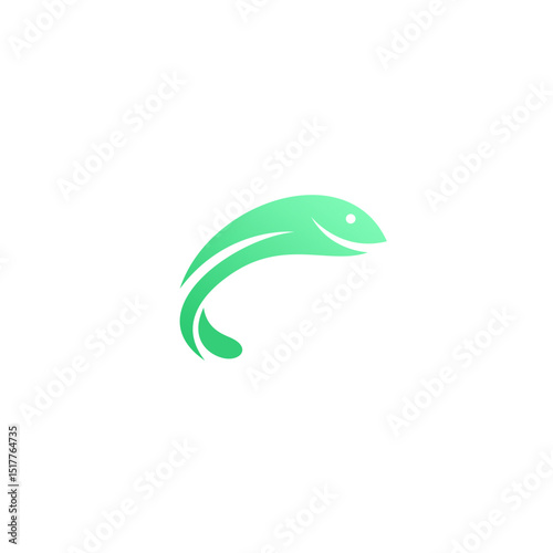 Fish Leaf logo Design. Nature Fish Icon