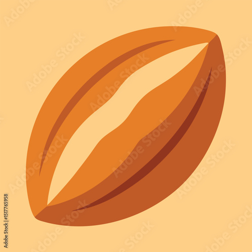 Flat Almond Nut Icon